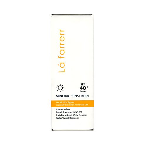 کرم ضد آفتاب مینرال SPF40 لافارر مناسب انواع پوست 40 گرم La Farrerr SPF40 Mineral Sunscreen Cream 40 g