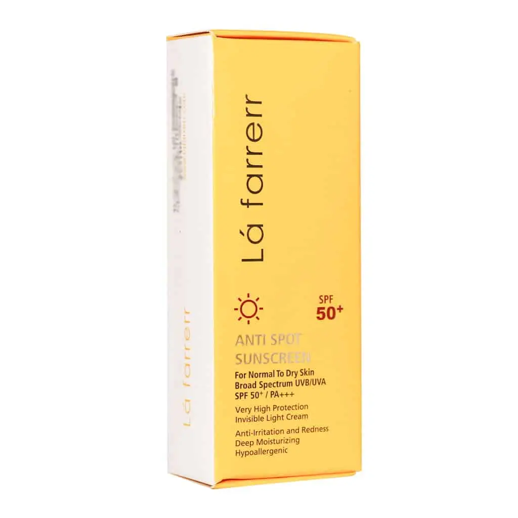 ضدآفتاب ضدلک بی رنگ SPF50 پوست خشک و معمولی لافارر