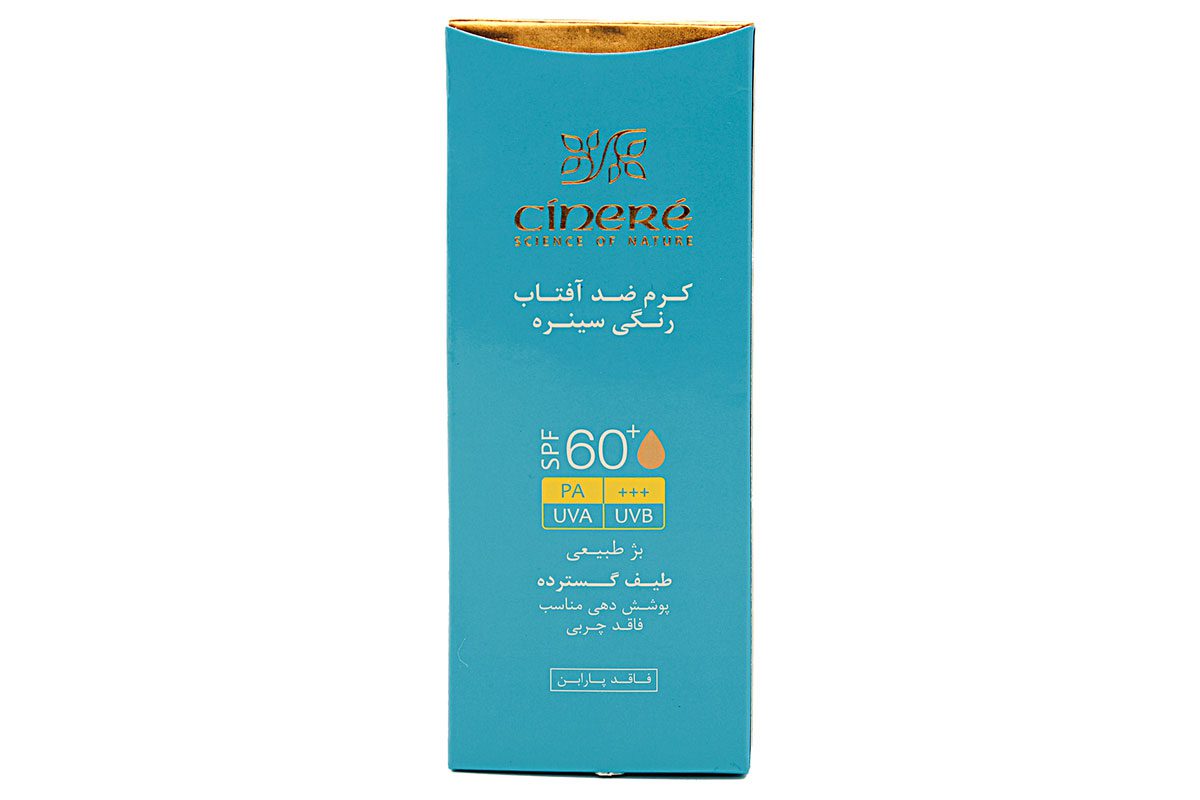 کرم ضد آفتاب رنگی بژ روشن مناسب پوست چرب و مختلط اس پی اف 60 سینره